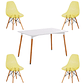 Comedor Kingston rectangular blanco con 4 Sillas Eames transparentes colores - Miniatura 2
