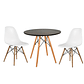 Comedor Argel redondo negro 80 cm con 2 Sillas Eames - Miniatura 2