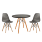 Comedor Argel redondo negro 80 cm con 2 Sillas Eames - Miniatura 3