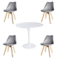 Comedor Ankara redondo blanco 80 cm con 4 Sillas Tulip - Miniatura 5