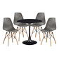 Comedor Siena redondo negro 80 cm con 4 Sillas Eames - Miniatura 3