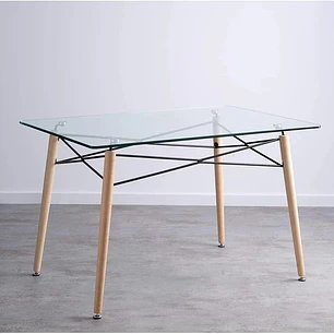 Mesa Yakarta rectangular vidrio 120x80 cm