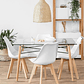 Comedor Yakarta rectangular vidrio 120x80 cm con 4 Sillas Tulip - Miniatura 2