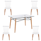 Comedor Rochefort rectangular vidrio 140x90 cm con 4 Sillas Windsor - Miniatura 2
