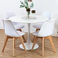 Comedor Ankara redondo blanco 100 cm con 4 Sillas Tulip - Miniatura 1