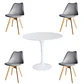 Comedor Ankara redondo blanco 100 cm con 4 Sillas Tulip - Miniatura 4