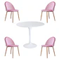 Comedor Bonn redondo blanco 100 cm con 4 Sillas Breda Velvet - Miniatura 2