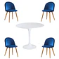 Comedor Bonn redondo blanco 100 cm con 4 Sillas Breda Velvet - Miniatura 4