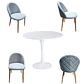 Comedor Bonn redondo blanco 100 cm con 4 Sillas Breda Velvet - Miniatura 5