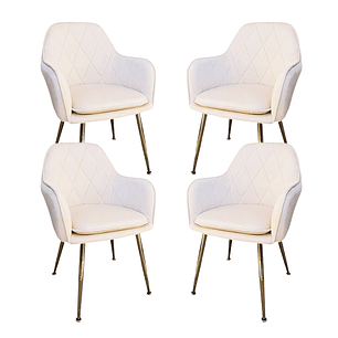 Pack 4 Sillas Sitial Butacas Diamond Gold