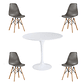 Comedor Dakota redondo blanco 80 cm con 4 Sillas Eames - Miniatura 4