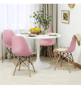 Comedor Dakota redondo blanco 100 cm con 4 Sillas Eames