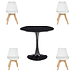Comedor Ankara redondo negro 80 cm con 4 Sillas Tulip - Miniatura 2
