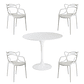 Comedor Lundey redondo blanco 80 cm con 4 Sillas Master - Miniatura 2