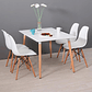 Comedor Helsinki rectangular blanco con 4 Sillas Eames - Miniatura 1