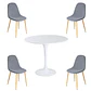 Comedor Kiev redondo blanco 100 cm con 4 Sillas Spoon - Miniatura 2