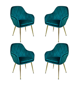 Pack 4 Sillas Sitial Butacas Diamond Gold