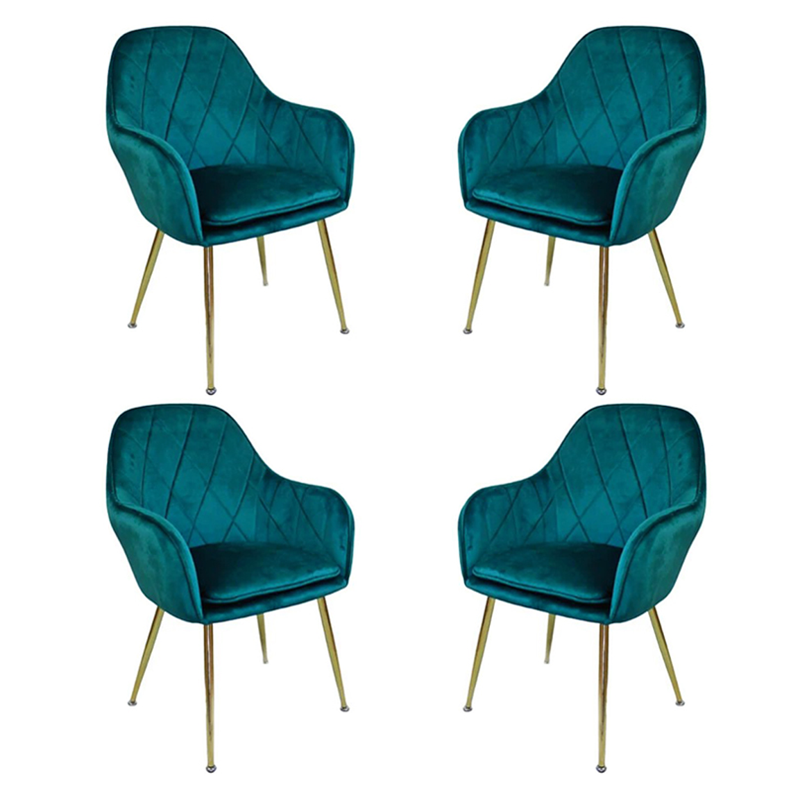 Pack 4 Sillas Sitial Butacas Diamond Gold 1