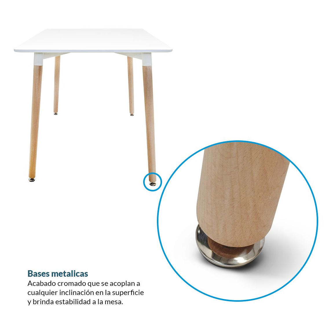 Mesa Cuadrada estilo Eames 80x80 cm 5