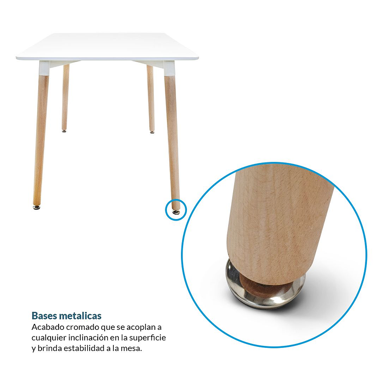Mesa Cuadrada estilo Eames 80x80 cm 5