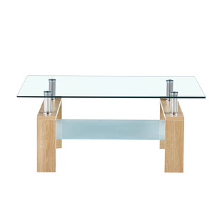 Mesa de centro rectangular de vidrio