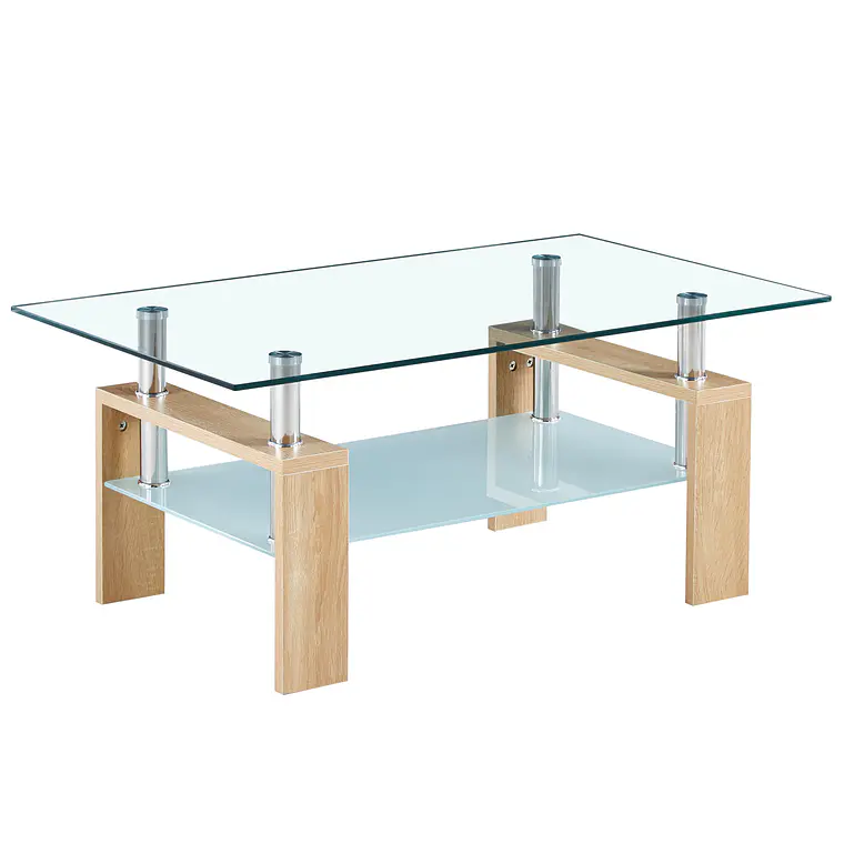 Mesa de centro rectangular de vidrio 4
