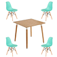 Comedor Gruyeres cuadrado madera con 4 sillas eames - Miniatura 4