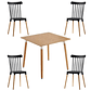 Comedor Narvik cuadrado madera 80x80 cm con 4 Sillas Windsor - Miniatura 3