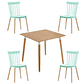 Comedor Narvik cuadrado madera 80x80 cm con 4 Sillas Windsor - Miniatura 5