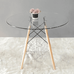 Mesa de vidrio estilo Eames 80 cm
