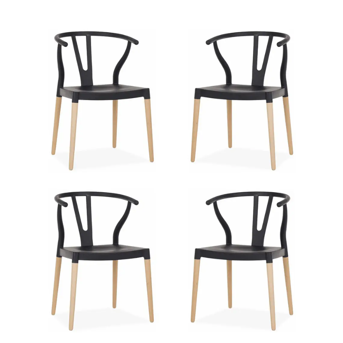 Pack 4 Sillas Wishbone - Polipropileno 3