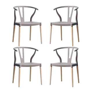 Pack 4 Sillas Wishbone - Polipropileno