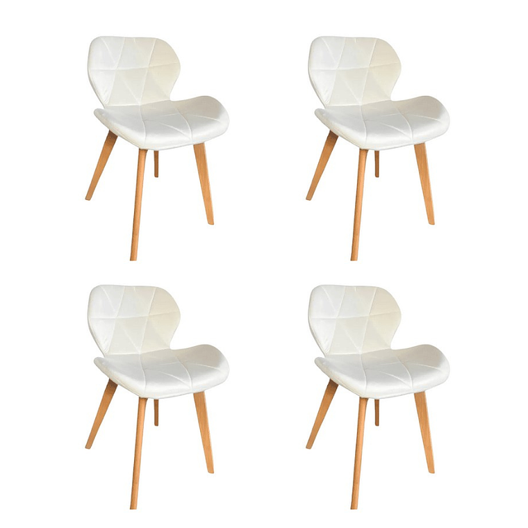 Pack 4 Sillas Mariposas Rubik Wood Velvet 5