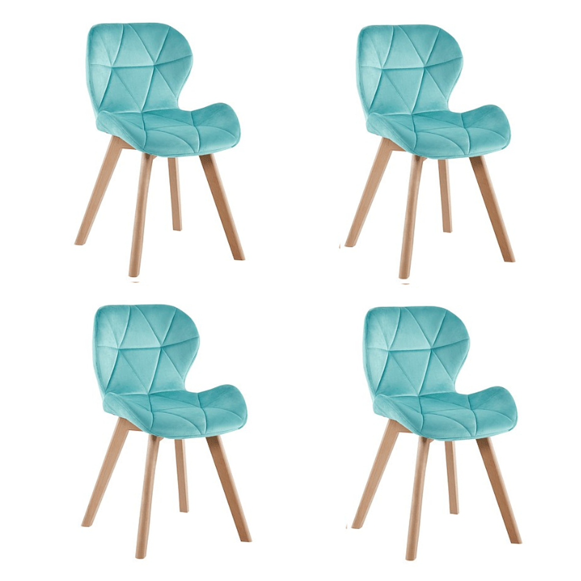 Pack 4 Sillas Mariposas Rubik Wood Velvet 6