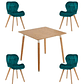 Comedor Dijon cuadrado madera con 4 Sillas Mariposas Rubik Wood Velvet - Miniatura 1