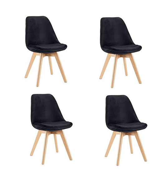 Pack 4 Sillas Tulip Velvet