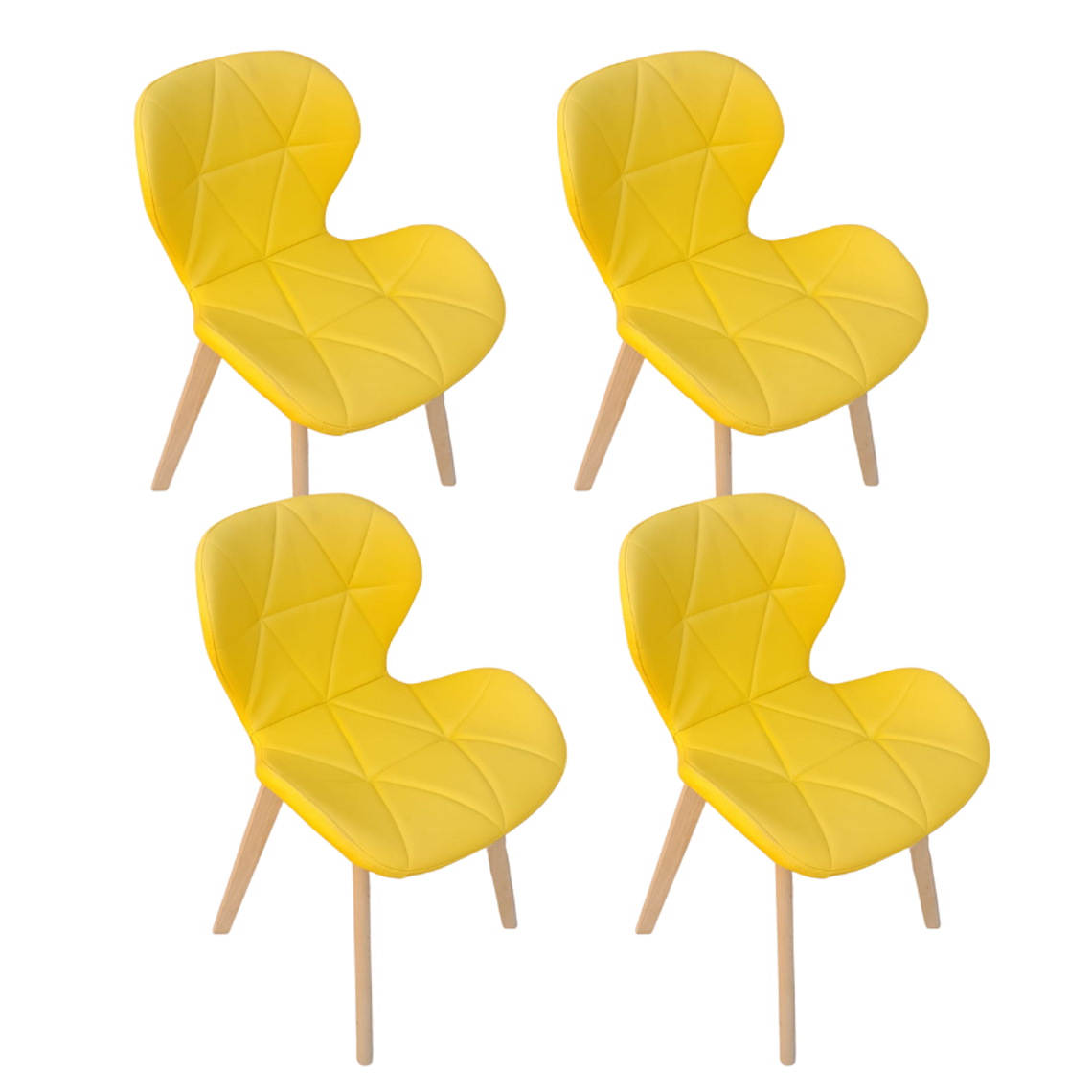 Comedor Brasilia rectangular vidrio 140x80 cm con 6 Sillas Mariposas Rubik Wood 3