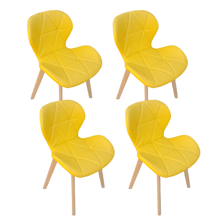 Comedor Brasilia rectangular vidrio 140x80 cm con 6 Sillas Mariposas Rubik Wood 3