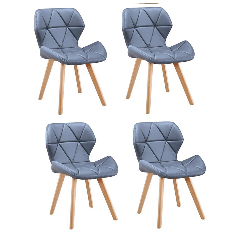 Comedor Brasilia rectangular vidrio 140x80 cm con 6 Sillas Mariposas Rubik Wood 2