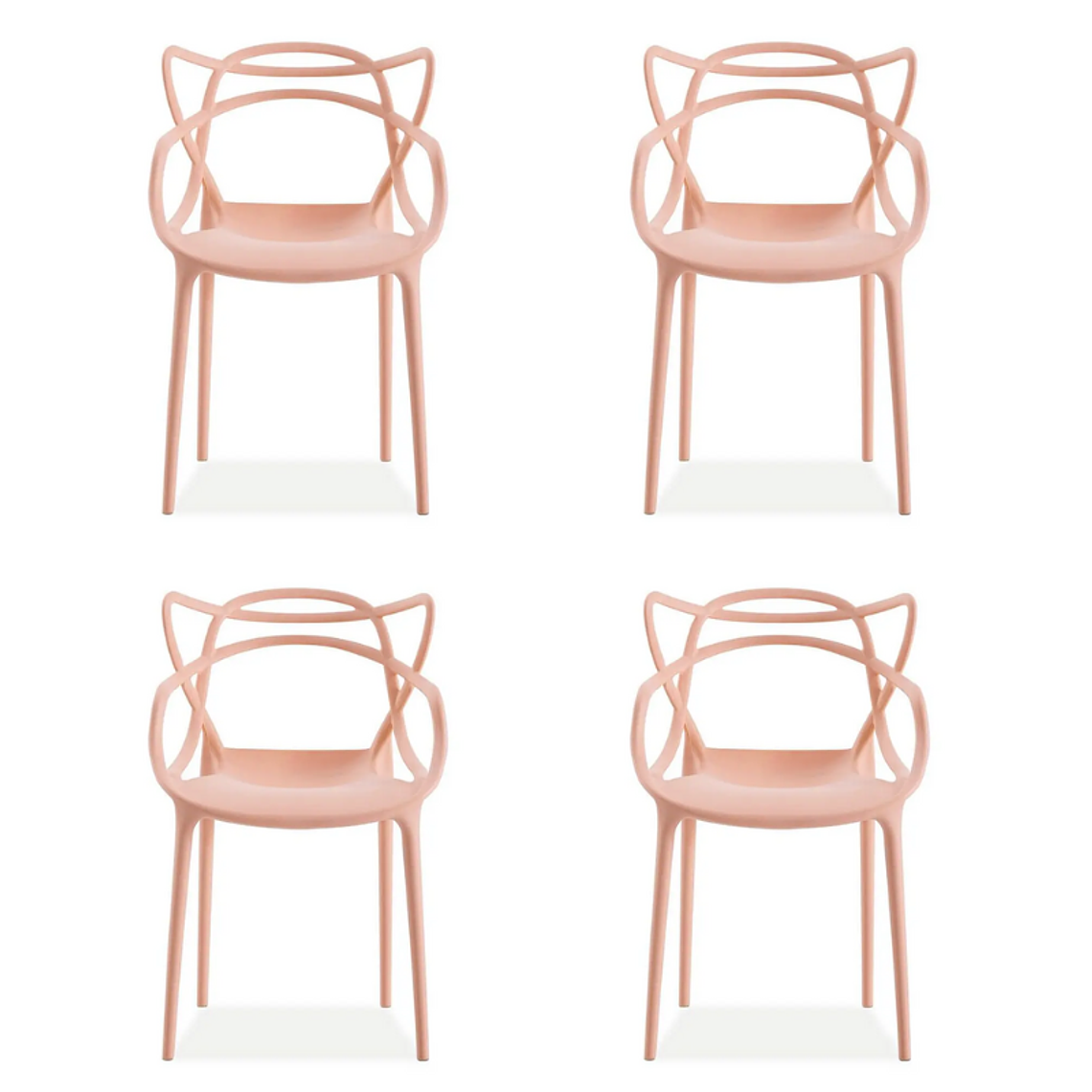 Comedor Sicilia redondo vidrio 100 cm con 4 Sillas Master 6