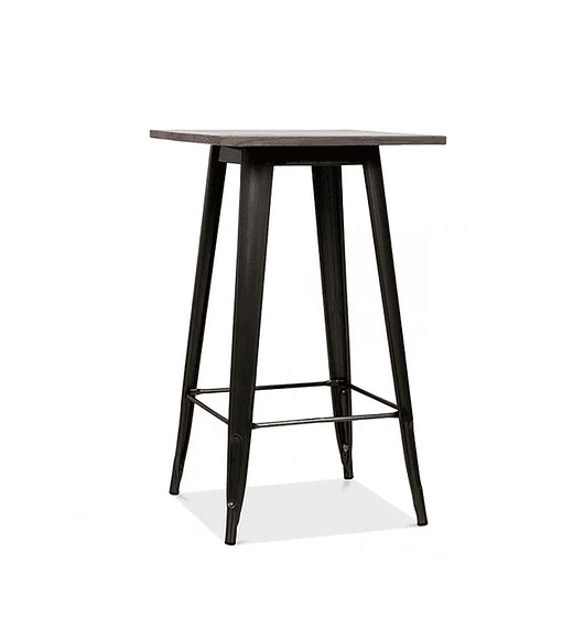 Mesa Tolix bar negra 60x60 cm