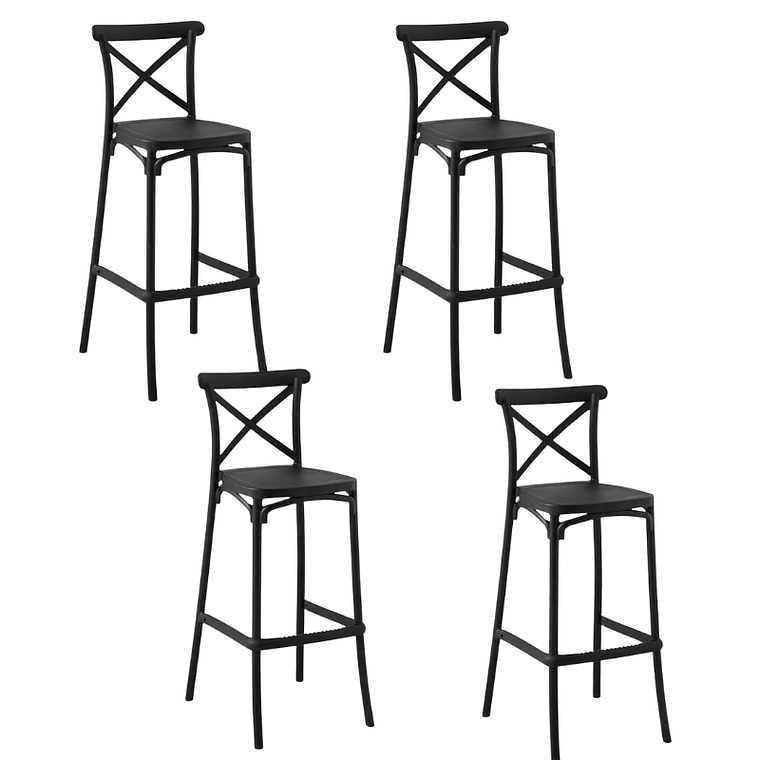 Pack 4 Taburetes Danubio unicolor 65 cm 1