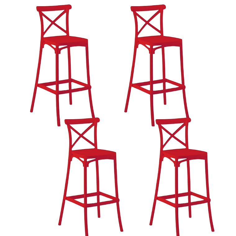 Pack 4 Taburetes Danubio unicolor 65 cm 3