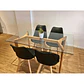 Comedor Mesa Hawaii rectangular vidrio 130x80 cm con 4 Sillas Tulip - Miniatura 2