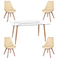 Comedor Mesa Hawaii rectangular vidrio 130x80 cm con 4 Sillas Tulip - Miniatura 5