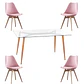 Comedor Mesa Hawaii rectangular vidrio 130x80 cm con 4 Sillas Tulip - Miniatura 6
