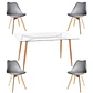 Comedor Mesa Hawaii rectangular vidrio 130x80 cm con 4 Sillas Tulip - Miniatura 8