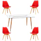 Comedor Mesa Hawaii rectangular vidrio 130x80 cm con 4 Sillas Tulip - Miniatura 10