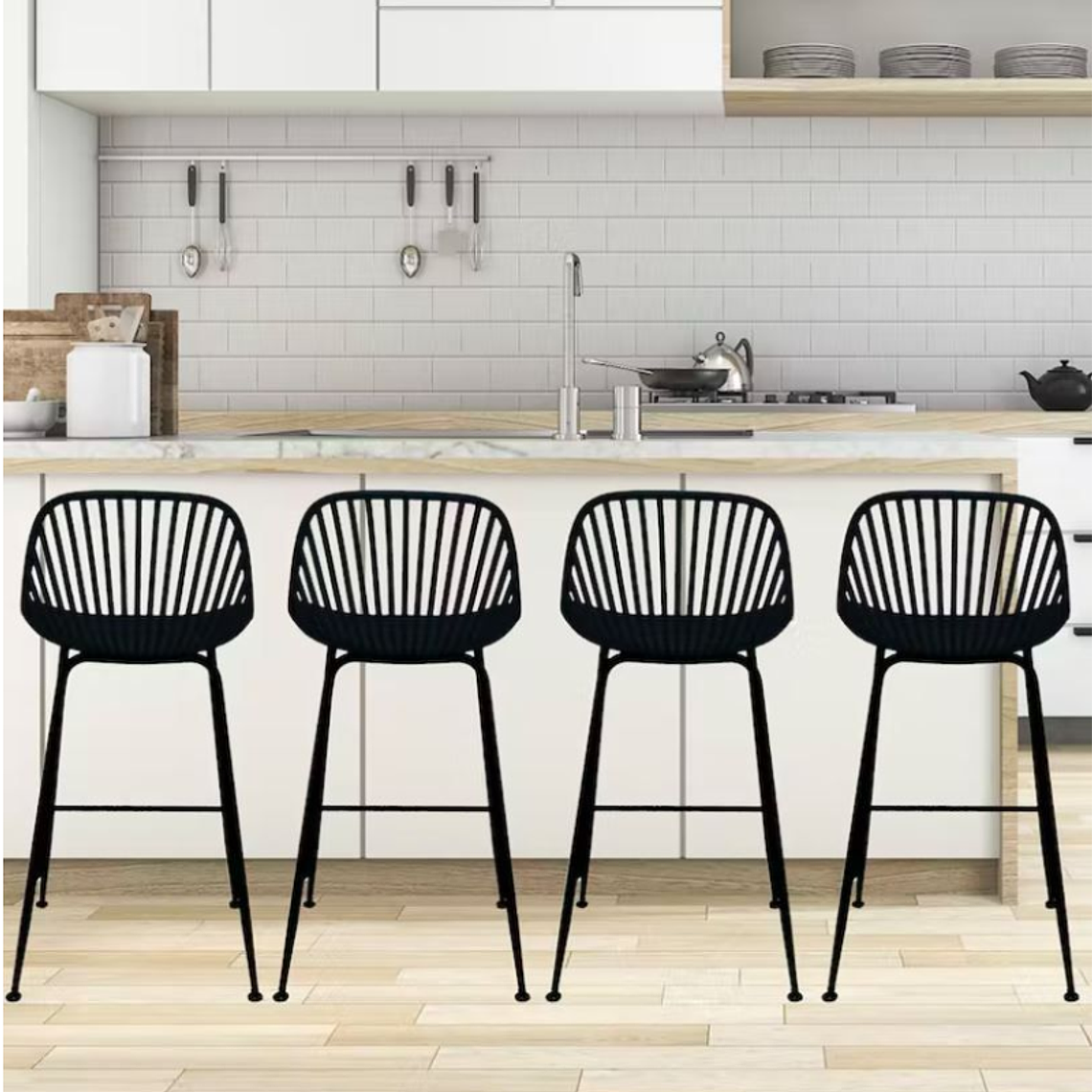 Pack 4 Taburetes Vibo negros 76 cm 3