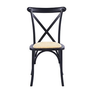 Silla Crossback Danubio madera rattan negra